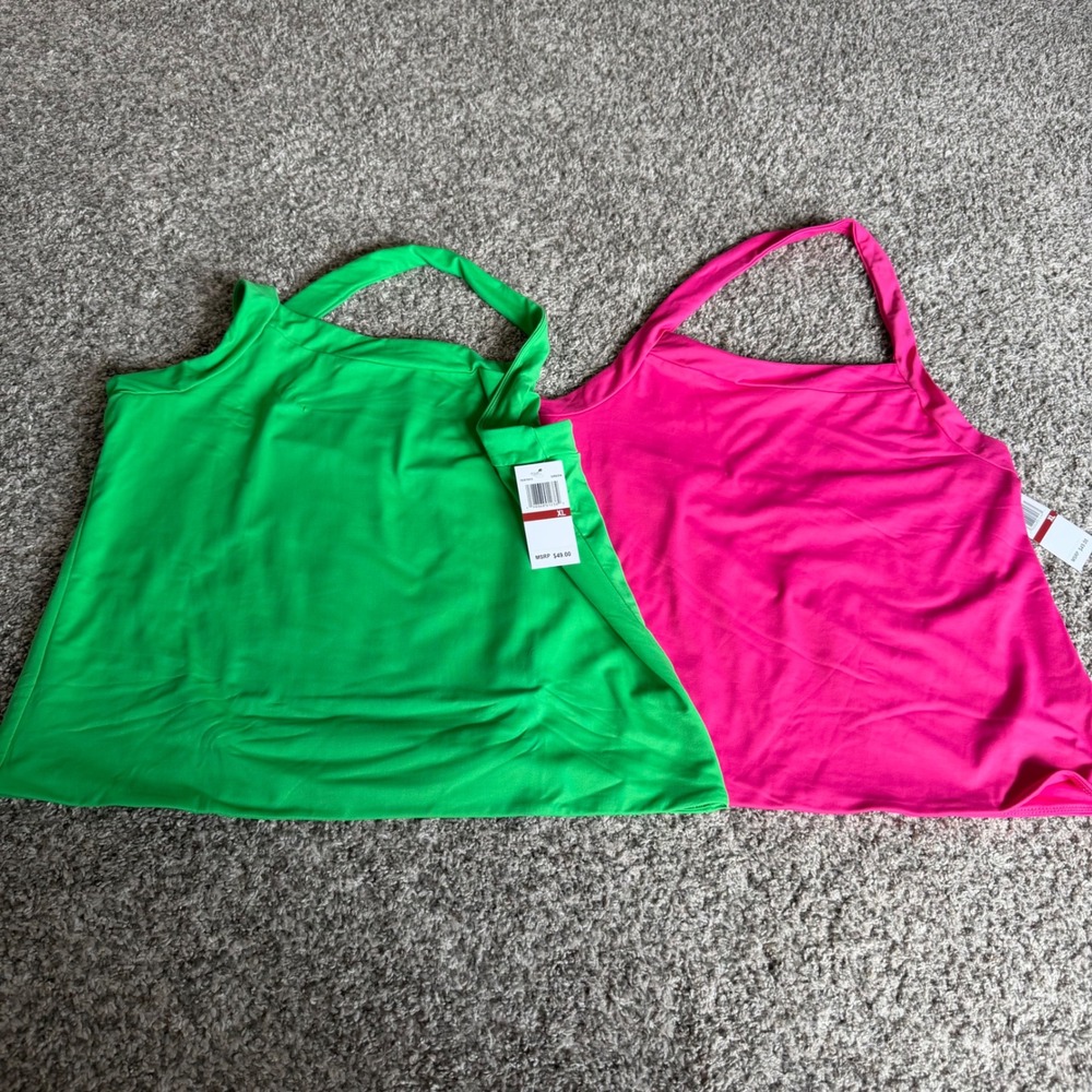 Edited by Remi Bader Halter Tank Top Bundle Green Pink XL 2 Pack NWT 7ER7012